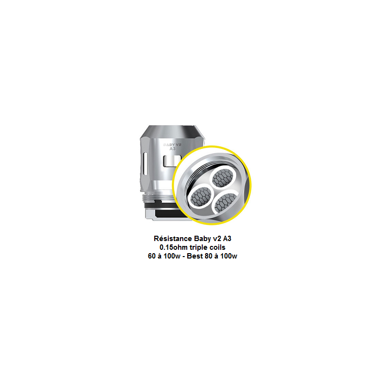 Résistance TFV8 Baby V2 - Pack de 3 - Smok (4/6)