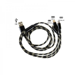 Câble USB tressé 3 en 1 - Charge rapide